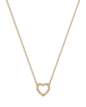 Zoe Chicco 14k Yellow Gold Twisted Heart Necklace, 14-16