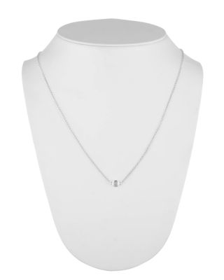Sterling Silver & Bezel Set Cubic Zirconia Pendant Necklace, 15"-18"