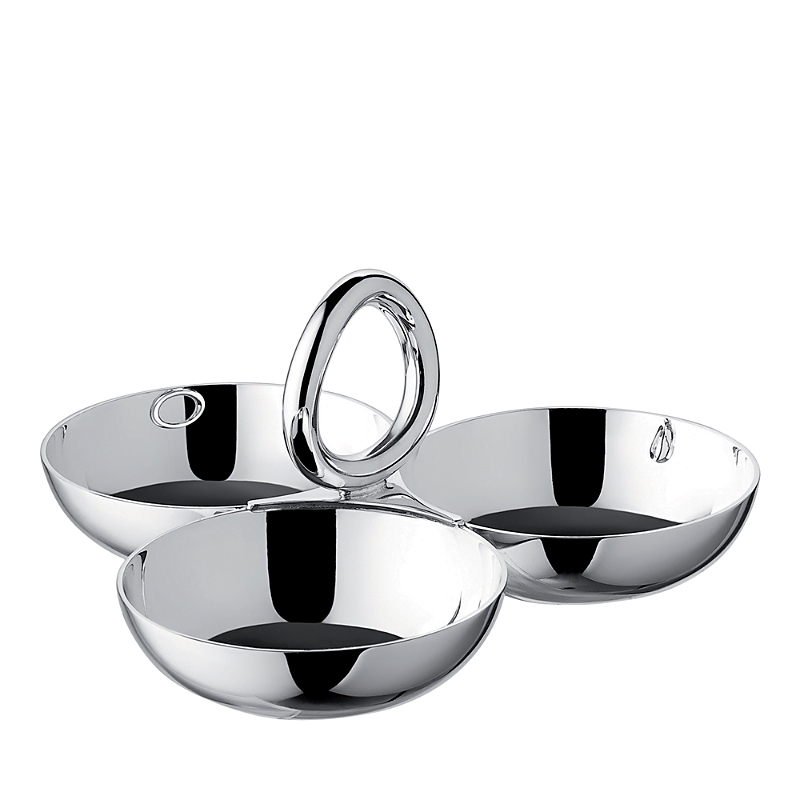 Christofle Vertigo Small Three-bowl Silver-plated Tray 8cm In Silver
