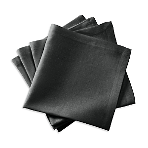 Matouk Chamant Napkins, Set Of 4 In Charcoal