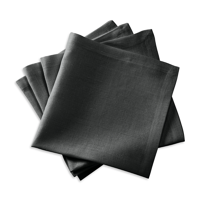 Matouk Chamant Napkins, Set Of 4 In Charcoal