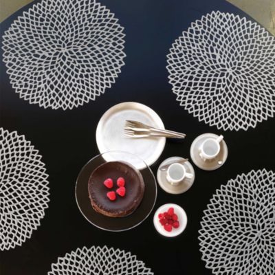 Dahlia Pressed Vinyl Round Placemat