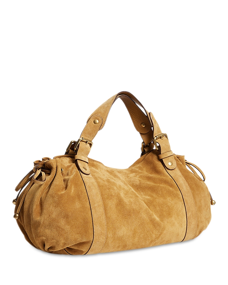 Gerard Darel 24h Suede Handbag In Wheat