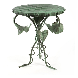Mackenzie-childs Morning Glory Accent Table In Green
