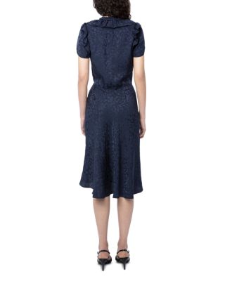 Roberty Jacquard Leopard Print Silk Dress