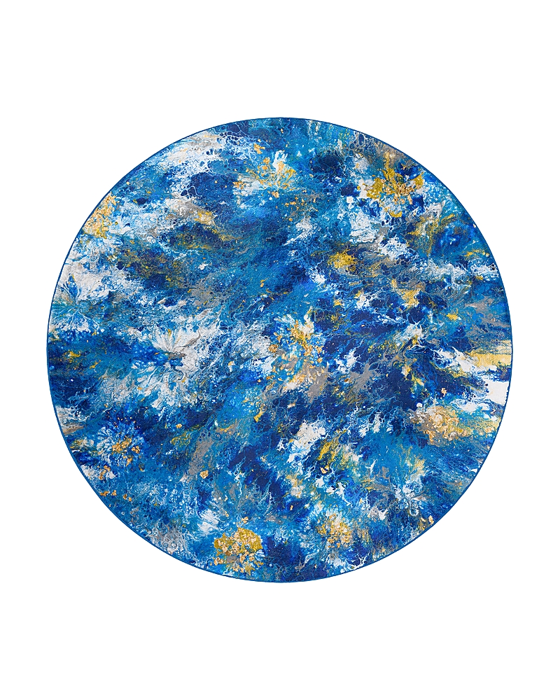 Dalyn Rug Company Rug Company Kikiamo Kk17 Round Area Rug, 8' X 8' In Pacifica/blue
