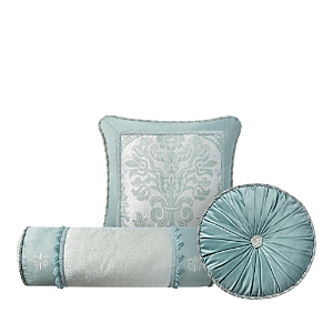 Shop Waterford Castle Cove Decorative Pillows, Set Of 3 In Spa Blue