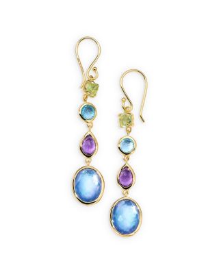 IPPOLITA - 18K Yellow Gold Rock Candy&reg; Multi Gemstone Linear Drop Earrings