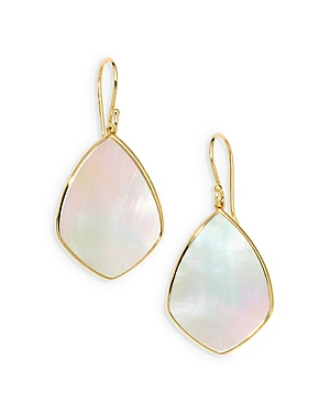 Shop Ippolita 18k Yellow Gold Rock Candy Mother Of Pearl Drop Earrings In White