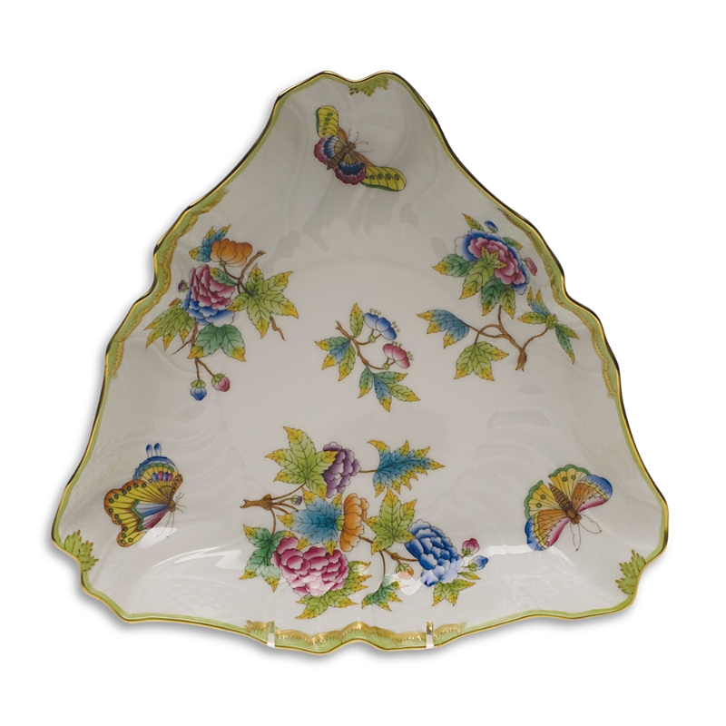 Herend Queen Victoria Triangle Dish In Multi