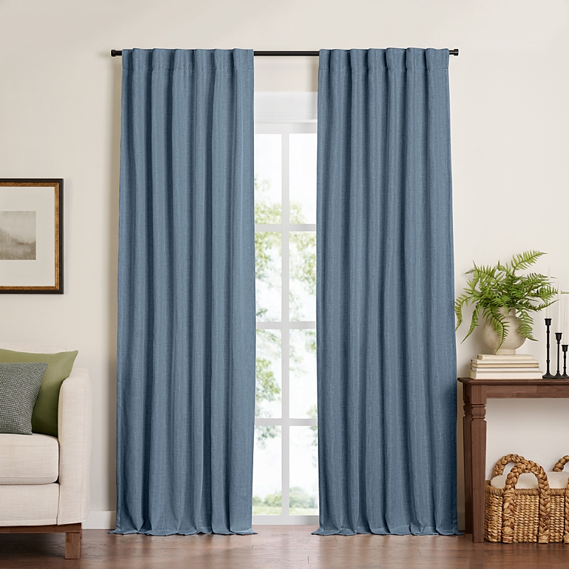 ELRENE HOME FASHIONS HARROW SOLID TEXTURE BLACKOUT WINDOW CURTAIN PANEL, 52 X 84