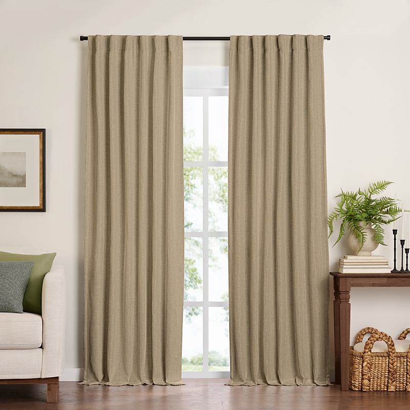 ELRENE HOME FASHIONS HARROW SOLID TEXTURE BLACKOUT WINDOW CURTAIN PANEL, 52 X 84