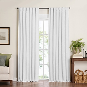 Elrene Home Fashions Harrow Solid Texture Blackout Window Curtain Panel, 52 X 95 In White