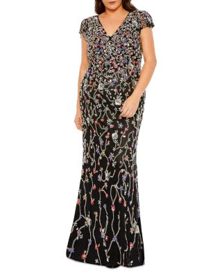 Mac Duggal Embellished Cap Sleeve Gown | Bloomingdale's