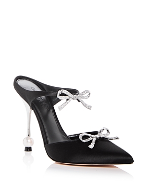 Giambattista Valli 105mm Satin High Heel Mules In Black