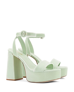 Larroude Women's Dolly Ankle Strap Platform High Heel Sandals In Mint