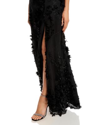 Aidan Mattox Floral Appliqué Mermaid Gown - Exclusive