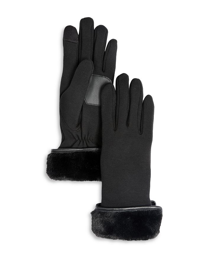 Stocking Stitch Texture Faux Fur Cuff Gloves (TS) - GRAY (Pack of 6) main image 1