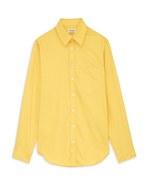 Zadig & Voltaire Taskiz Slogan-embroidered Cotton Shirt In Sun