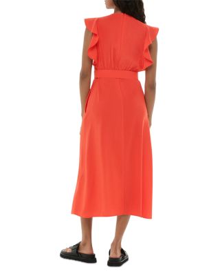 Sophie Belted Flutter Sleeve Midi Dress
