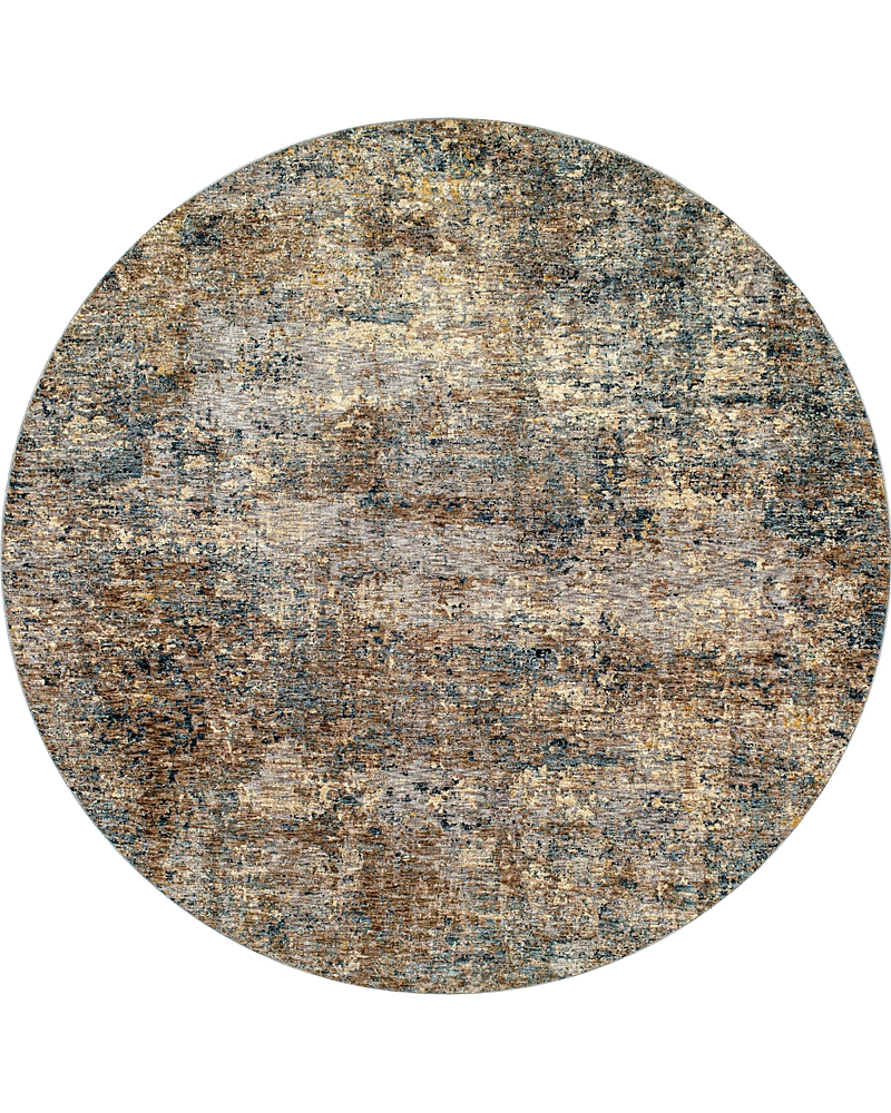 Surya Mirabel Mbe 2303 Round Area Rug, 6'7 X 6'7 In Brown/blue