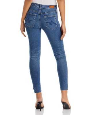 Farrah Mid Rise Raw Hem Ankle Skinny Jeans in 12 Years Fluid