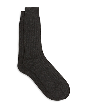 Reiss Cirby Ribbed Socks In Charcoal