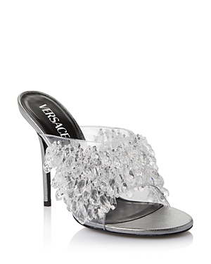 VERSACE WOMEN'S BEAD EMBELLISHED MULE SANDALS