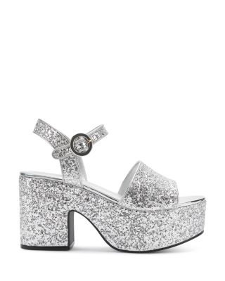 Larroudé - Women's Miso Glitter Platform Ankle Strap Sandals