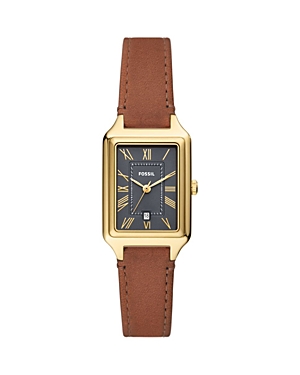 Fossil Women's Raquel Three-hand Date Medium Brown Genuine Leather Watch, 23mm In Gray/brown
