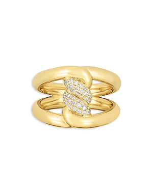 Shop Roberto Coin 18k Gold Cialoma Diamond Pave Twist Ring