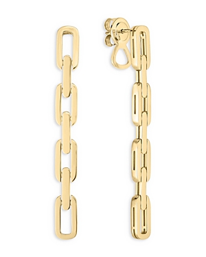 Roberto Coin 18k Yellow Gold Navarra Link Drop Earrings In Gold