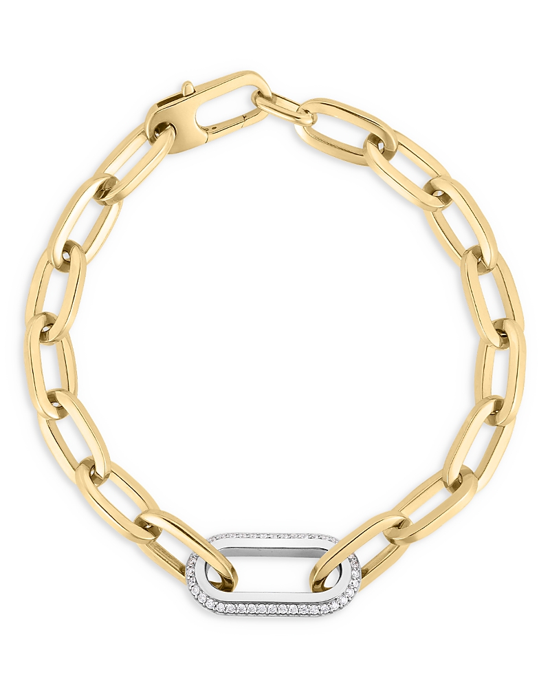Roberto Coin 18k Yellow Gold White Oro Diamond (0.78 Ct. T. W) Classic Bracelet In Gold