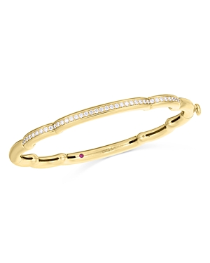 Roberto Coin 18k Gold Cialoma Diamond Pave Scalloped Bangle Bracelet In Gold