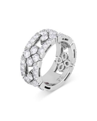 Roberto Coin - 18K White Gold Love In Verona Diamond Flower Band Ring