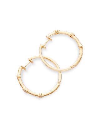 Diamond Hoop Earrings in 14K Yellow Gold, 0.18 tcw