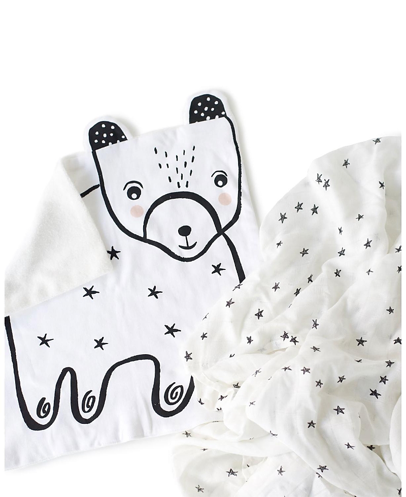 Wee Gallery Stars Snuggle Bundle - Ages 0-12 Months In Black And White
