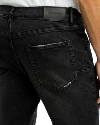 P001-BOS Slim Fit Jeans in Black Over Spray 