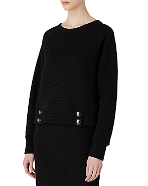Armani Collezioni Emporio Armani Quilted Sweatshirt In Solid Black