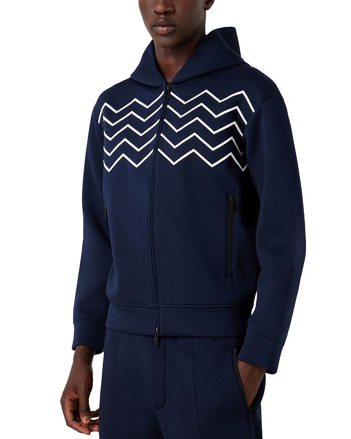 Emporio Armani Travel Capsule Chevron Stripe Zip Hoodie Bloomingdale s
