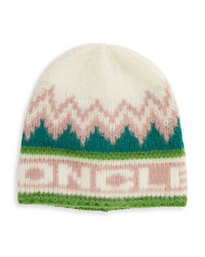Moncler Logo Intarsia Knit Wool Beanie In Multi