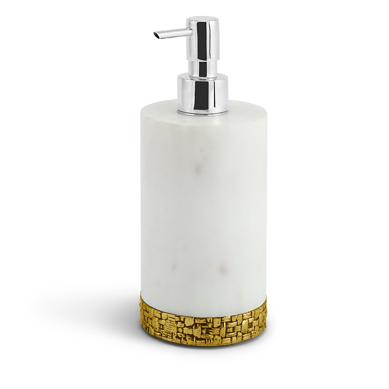 Michael Aram Palm Soap Dispenser In Marble/gold