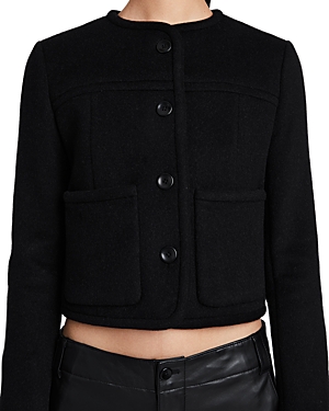 Proenza Schouler White Label Reversible Melton Wool Double Faced Cropped Jacket