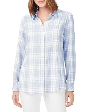 Foxcroft Rhea Button Down Shirt In Soft Blue