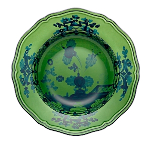 Ginori 1735 Oriente Antico Doccia Shape Soup Plate In Green