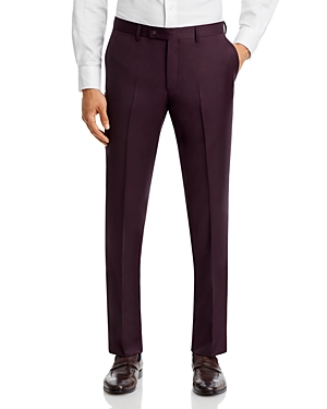 Modern Fit Burgundy Sharkskin Suit Pants