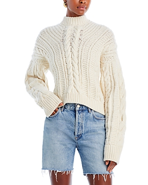 Shop A.l.c Shelby Lace Up Merino Wool Sweater In Natural