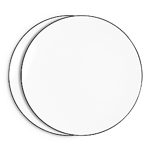 Richard Brendon Coupe Dinner Plate, Set Of 2 In Black/white