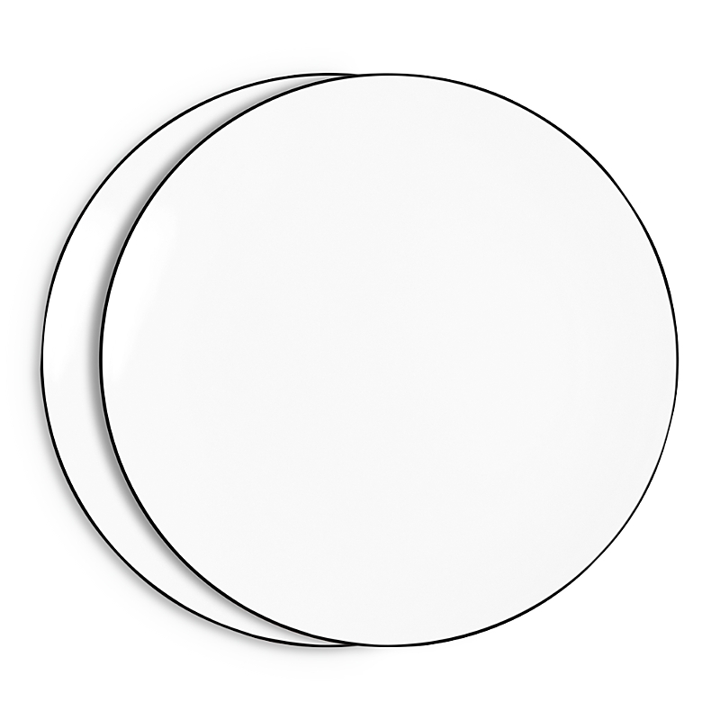 Richard Brendon Coupe Dinner Plate, Set Of 2 In Black/white