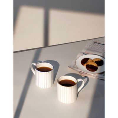 Pinstripe Cobalt Large Mug, Set of 2